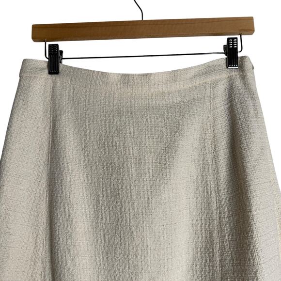 MaxMara Weekend Cream Tweed A-Line Knee Length Skirt Size 8 - Picture 2 of 10